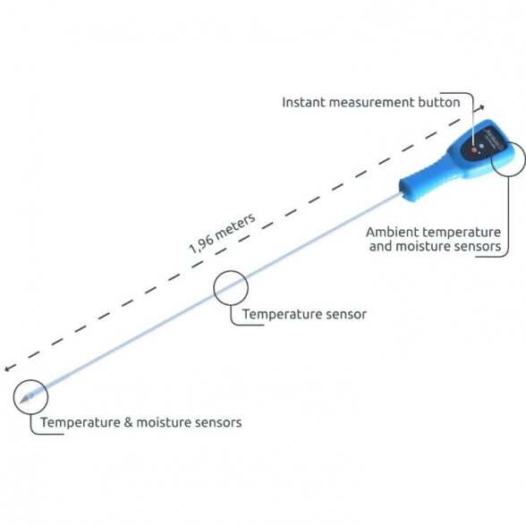 Belaidis grūdų drėgmės ir temperatūros matuoklis AgroLog CSS-TM 5
