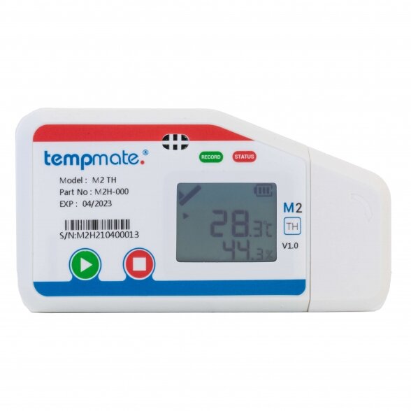 Daugkartinis temperatūros ir drėgmės registratorius TEMPMATE M2TH USB SU METROLOGINE PATIKRA