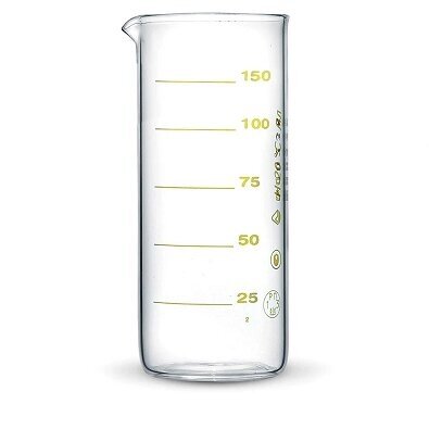 Laboratorinė graduota stiklinė menzūra 150 ml (Ukraina)