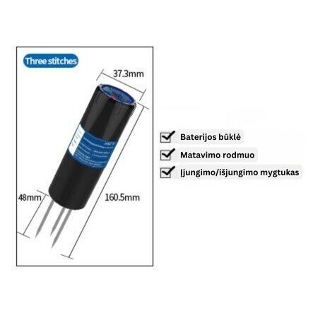 Nešiojamas dirvožemio EC+ drėgmės+temperatūros testeris (su įmontuota baterija) 2