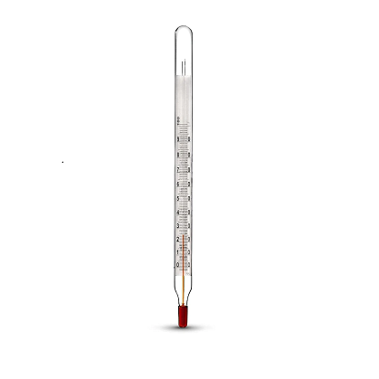 Stiklinis termometras TS-10 su apsauga (nuo -30°C iki +100°C) SU METROLOGINE PATIKRA (Ukraina)