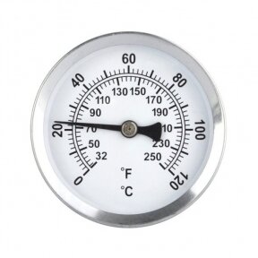 Nerūdijančio plieno vamzdyno termometras - 60 mm ETI 800-951